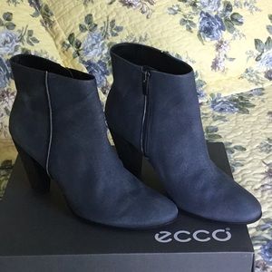 Steel Blue leather ankle boots